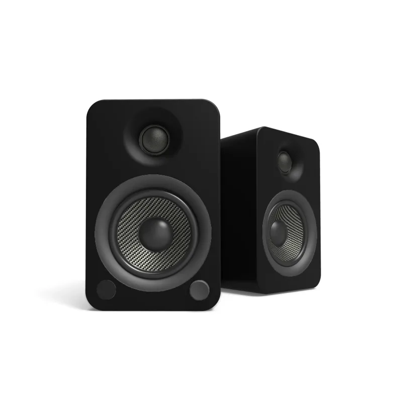 YU4 140W Aktywne głośniki półkowe z Bluetooth i przedwzmacniaczem gramofonowym, matowa czerń