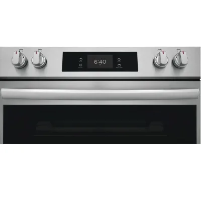 Cocina eléctrica de 6,2 pies cúbicos con control frontal en acero inoxidable