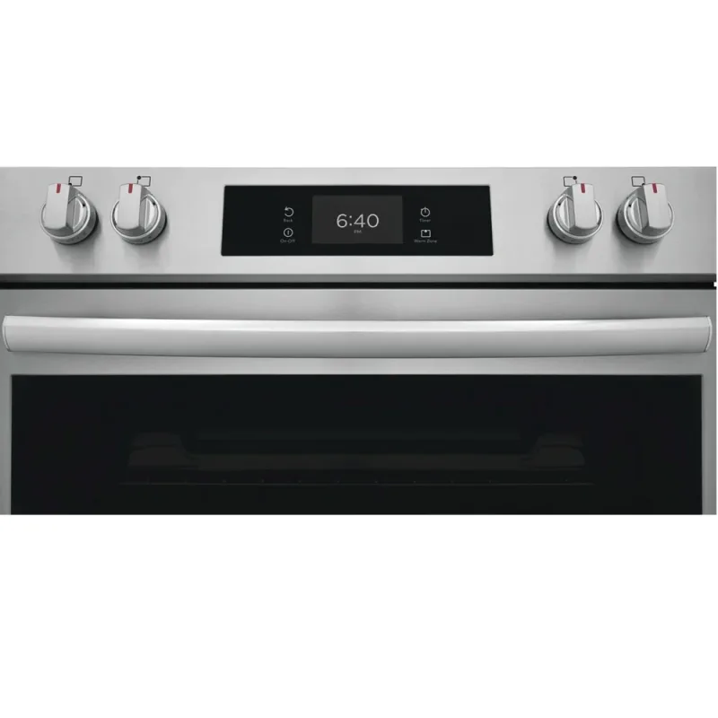 Cocina eléctrica de 6,2 pies cúbicos con control frontal en acero inoxidable