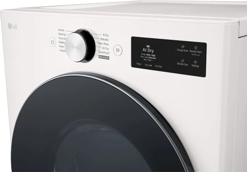 7,4 CuFt slimme voorlader elektrische droger Alpine White met AI Sensing
