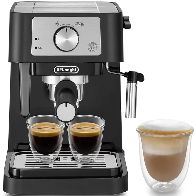 2 Cup Traditional Barista Pump Espresso Coffee Machine in Black