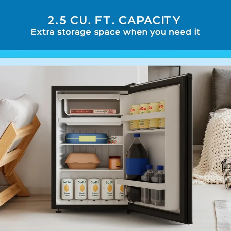 Mini frigo compatto da 2,5 CuFt in nero