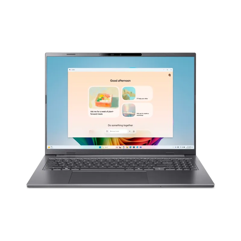 Acer Aspire 16 AI A16-11M 16" Copilot+ Snapdragon X 16GB Qualcomm Adreno GPU 512GB SSD Windows 11 Home PC Laptop - Steel Gray