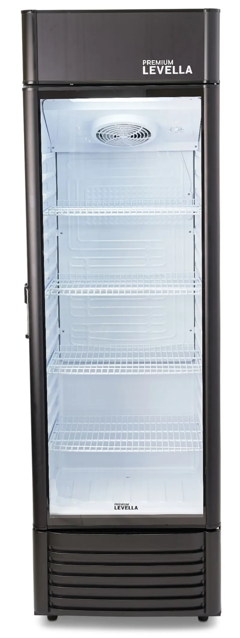 12.5 CuFt Manual Defrost Commercial Display Refrigerator 1-Glass Door Merchandiser in Black with 4 Adjustable Wire Shelves