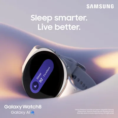 Galaxy Watch8 Smartwatch 44 mm Bluetooth Graphit-Gehäuse mit Graphit-Armband