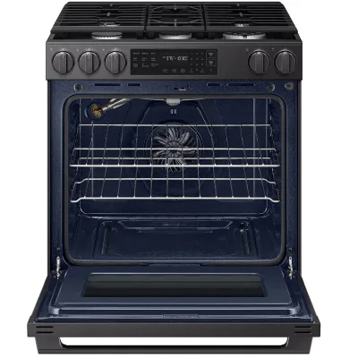 Cocina de gas inteligente Bespoke Slide-In de 6 pies cúbicos y 30" de ancho