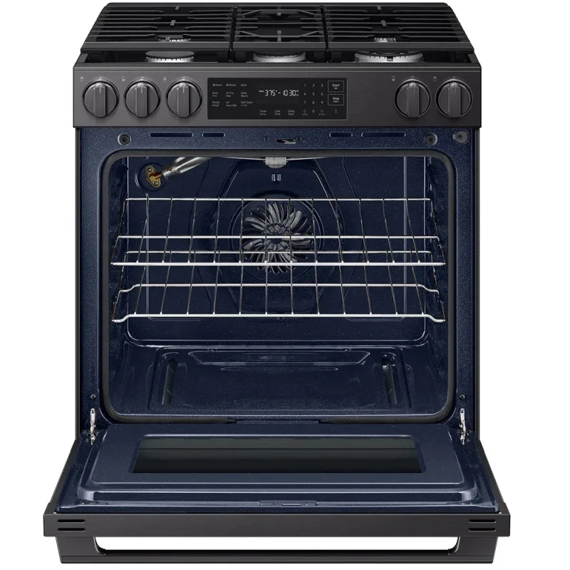 Cocina de gas inteligente Bespoke Slide-In de 6 pies cúbicos y 30" de ancho