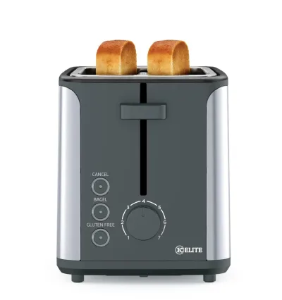 Tostapane in acciaio inox Kitchen Elite a 2 fette - Nero