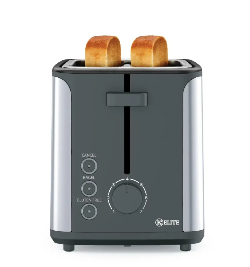 Tostapane in acciaio inox Kitchen Elite a 2 fette - Nero