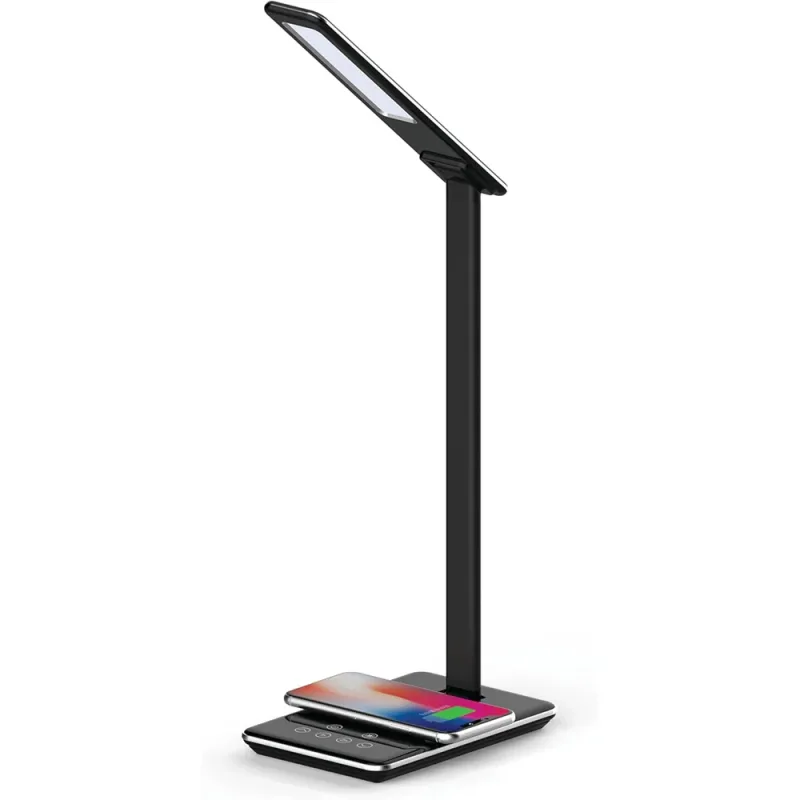 LED Desk Lamp With Qi Wireless Charging Station - Black