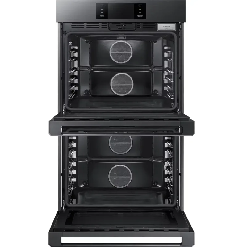 30" Built-In Double Electric Convection Wall Oven in Graphite Steel with Steam-Assist