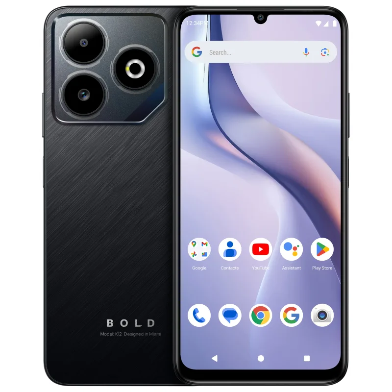 BOLD K12 6,8" HD Infinity Display 128GB Storage 4GB+(8GB Xtra RAM) Black
