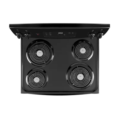 Cocina eléctrica independiente con espiral de 5,0 pies cúbicos en negro