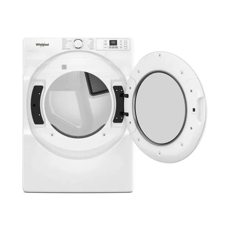 Secador de roupa a gás inteligente de carga frontal com 7,4 pés cúbicos e ciclo Quick Dry - Branco