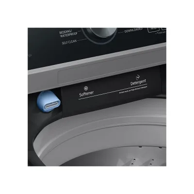 4,6 CuFt Smart Elektro-Toploader-Waschmaschine in Brushed Black mit Active WaterJet