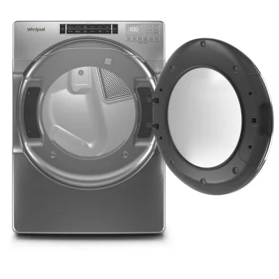Sèche-linge à gaz frontal superposable ventilé de 7,4 pi³ Chrome Shadow avec programmes vapeur