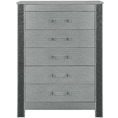 Logan 5 Drawer Silver Chest