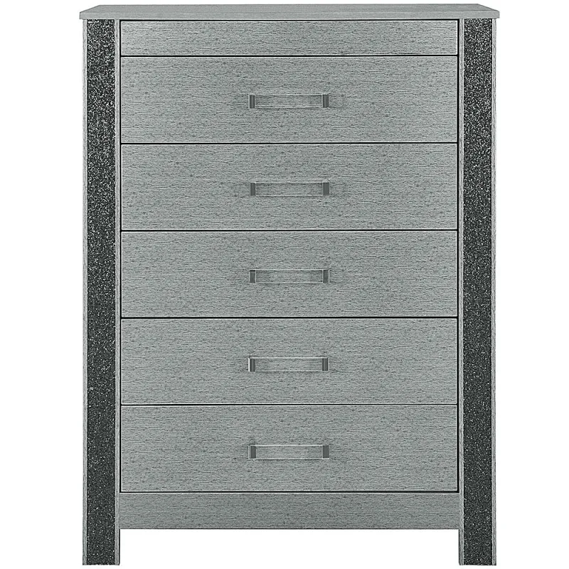 Logan 5 Drawer Silver Chest