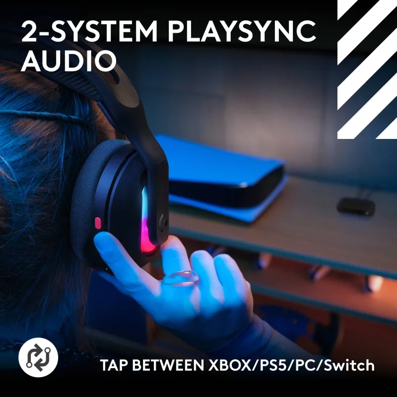 Logitech G Astro A20 X LIGHTSPEED Cuffie Gaming Wireless con PLAYSYNC AUDIO e LIGHTSYNC RGB