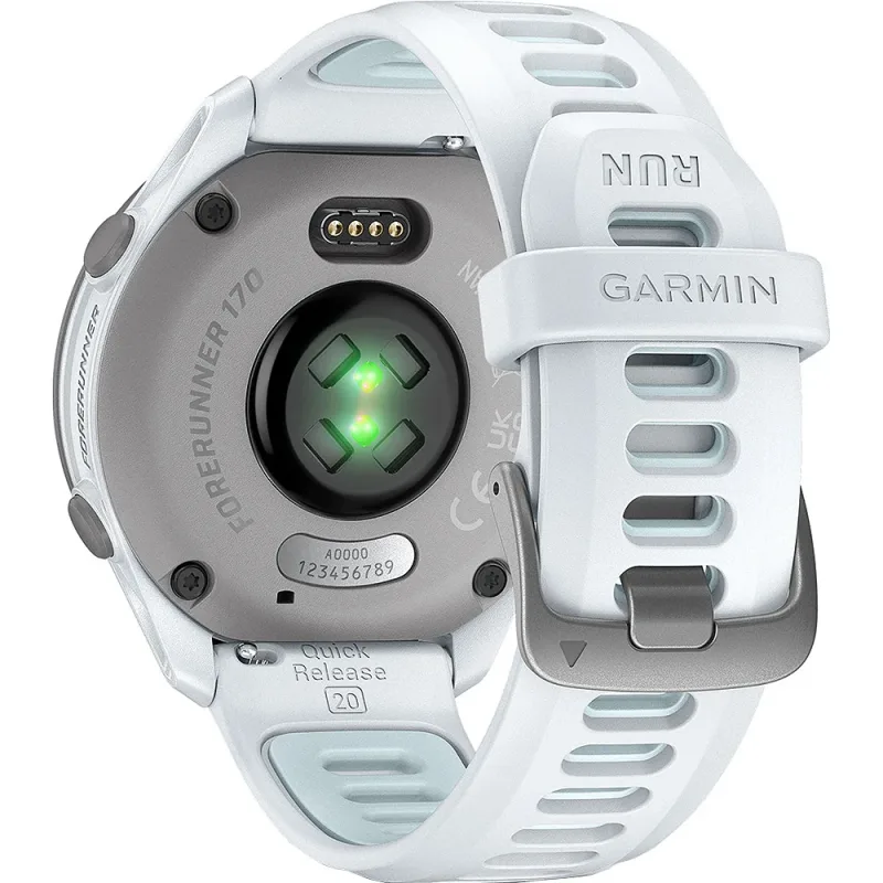 Forerunner® 170 Music Whitestone con cinturino Whitestone/Cloud Blue