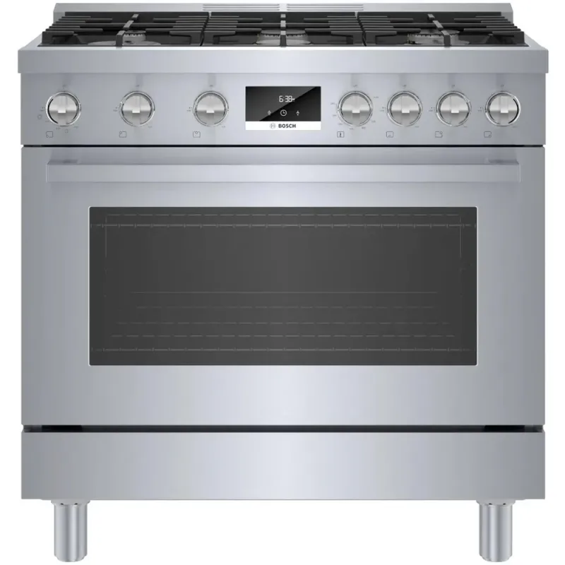 3.4 Cu Ft 800 Series Freestanding 6-Burner Convection Gas Range - Stainless Steel