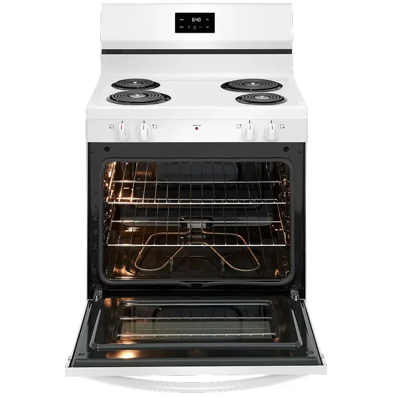 Cocina eléctrica independiente de 5,3 pies cúbicos en blanco