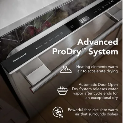 Lave-vaisselle 24" 44 dBA avec Max Jets™ 360° et troisième panier, système Advanced ProDry™