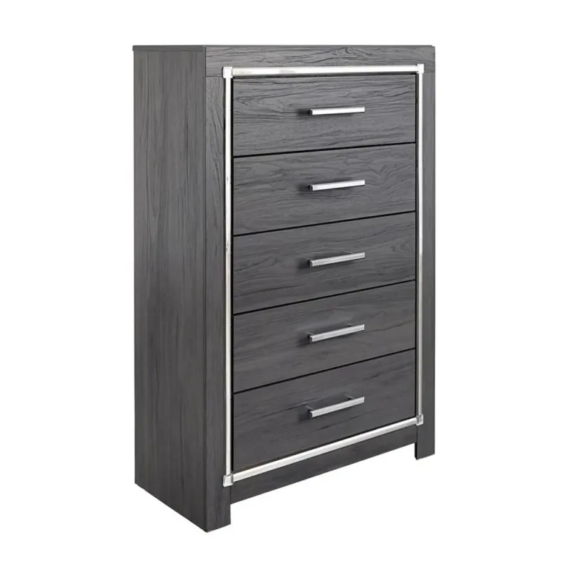 Cómoda Lodanna de 5 cajones - Gris