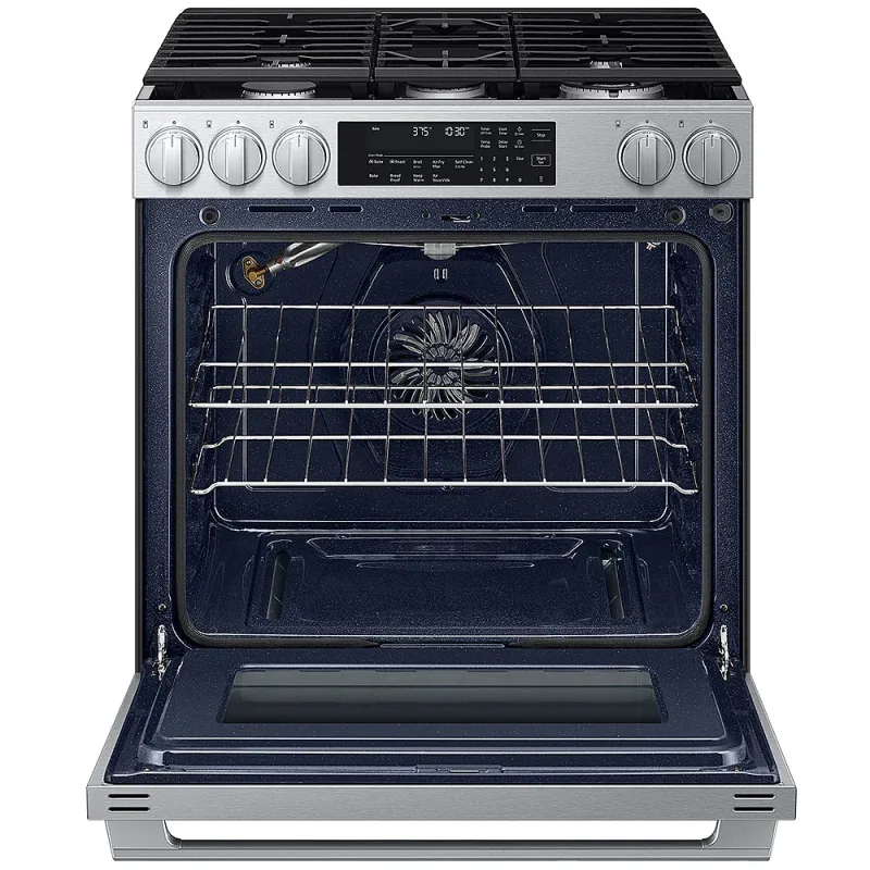 Bespoke 6 CuFt Smart Slide-In Gas Range in Stainless Steel