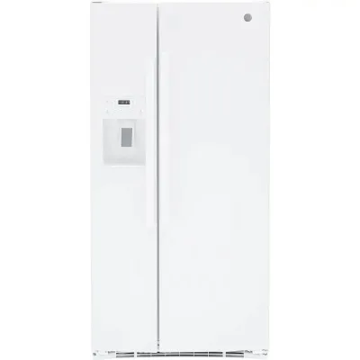 23,0 cu ft side-by-side-køleskab med ekstra frysehylde – hvid