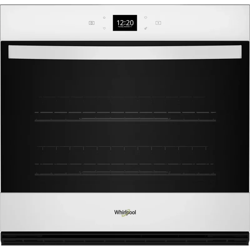 Horno de pared individual con autolimpieza de 4,3 pies cúbicos en blanco