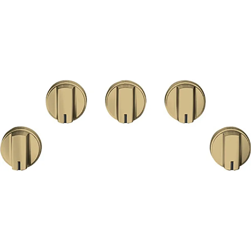 5 Gas Cooktop Knobs - Brushed Brass