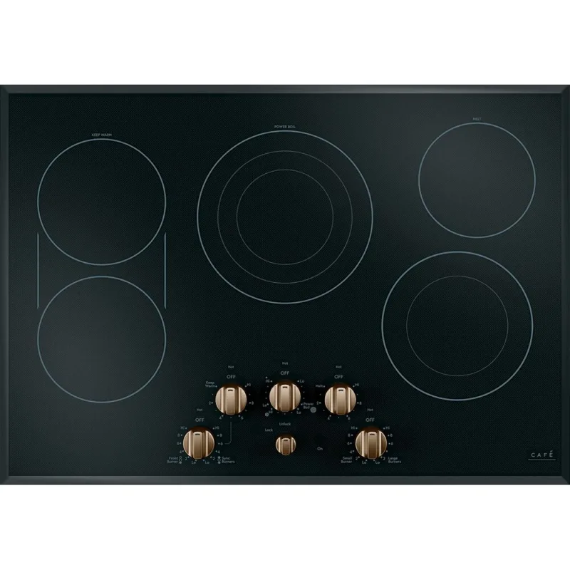 5 Electric Cooktop Knobs - Brushed Bronze