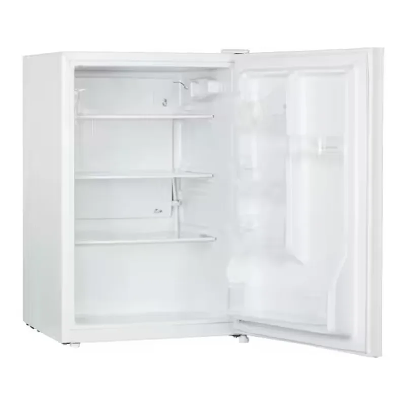 2.6 CuFt Mini Refrigerator with 3-Glass Shelves and Manual Defrost in White