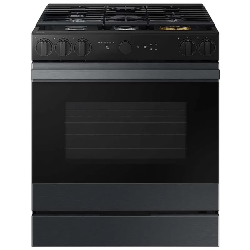Bespoke 6 Cu-Ft Slide-In Gas Range with Air Sous Vide - Matte Black Steel