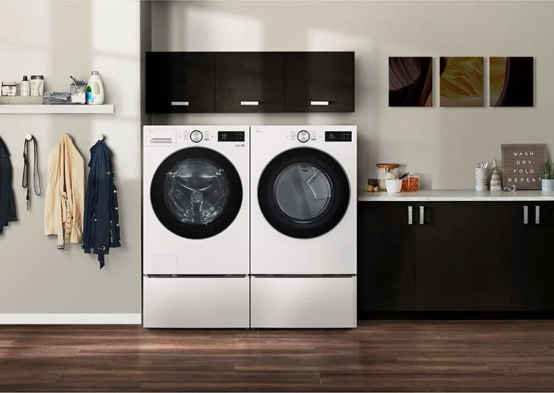 7,4 CuFt slimme voorlader elektrische droger Alpine White met AI Sensing