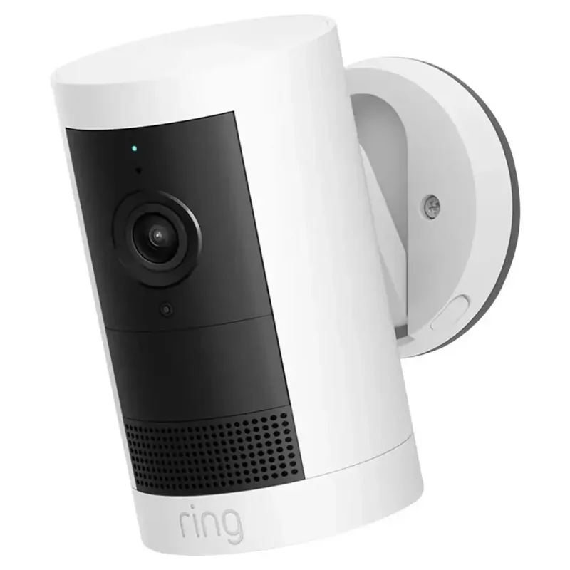 Outdoor Cam Plus, batterie avec vidéo 2K et Ring Vision, vision nocturne et fixation polyvalente - Blanc