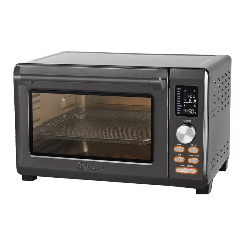 Fritadeira a Ar Digital e Forno 26 Qt em Aço Inoxidável, 10 Programas Inteligentes, Cinzento