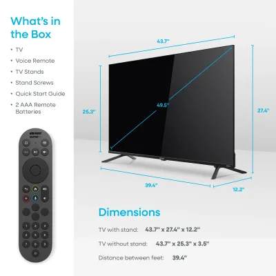 50” 4K UHD HDR Frameless Xumo TV