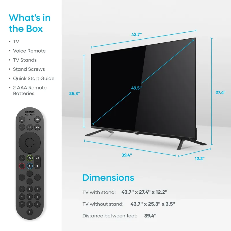 50” 4K UHD HDR Frameless Xumo TV