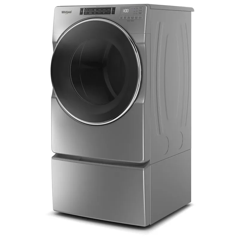 Sèche-linge à gaz frontal superposable ventilé de 7,4 pi³ Chrome Shadow avec programmes vapeur