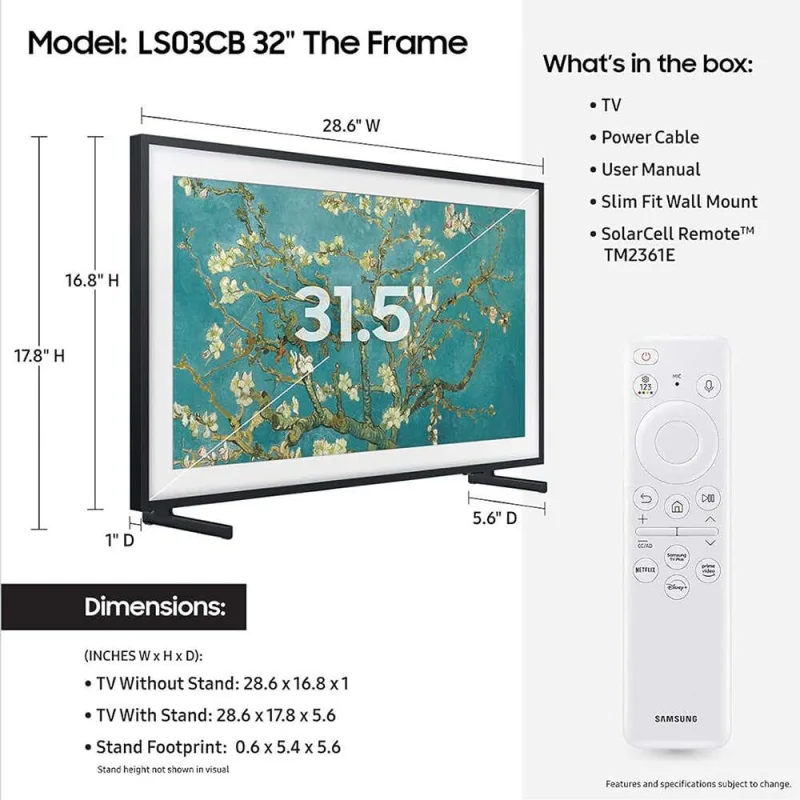 32インチ ザ・フレーム シリーズ QLED UHD 4K スマートテレビ