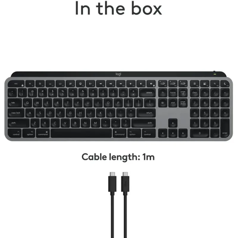 Trådløst scissor-tastatur med baggrundsbelyste taster til MacBook, iMac, iPad – Space Gray