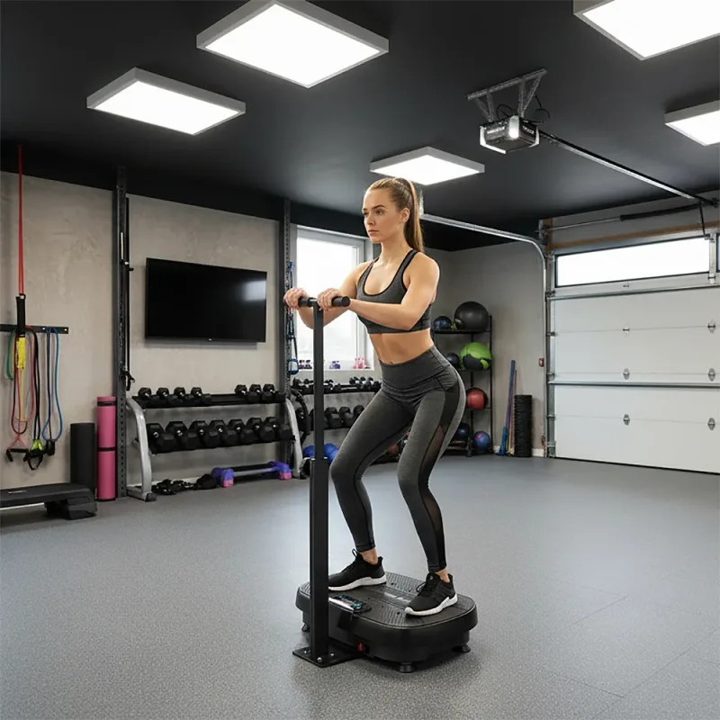 Vibrationsplatform med opretstående T-bar-håndtag