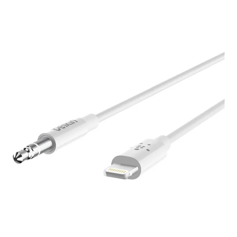 3,5 mm lydkabel med Lightning-stik - hvid