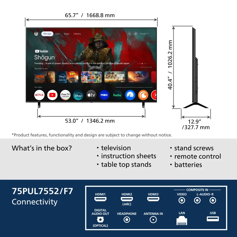 Philips 75" 7000 Serie 4K UHD LED Google TV