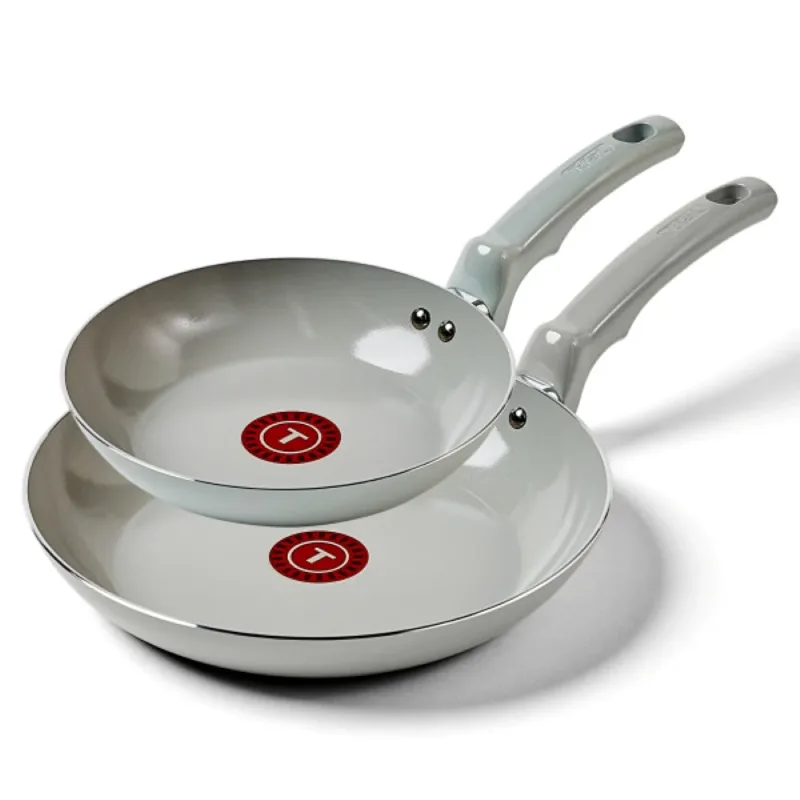 T-FAL ESSENTIALS CERAMIC MOON GREY 2PC 8/10IN FRY PAN
