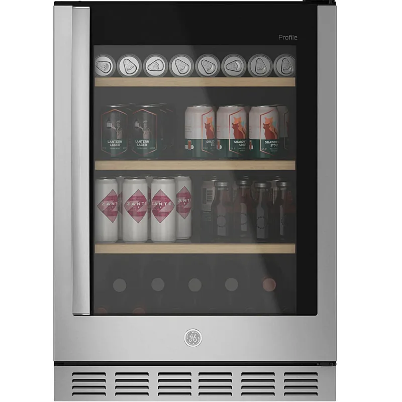 5.1 CuFt 155 Can/52-Bottle Beverage Center in Stainless Steel