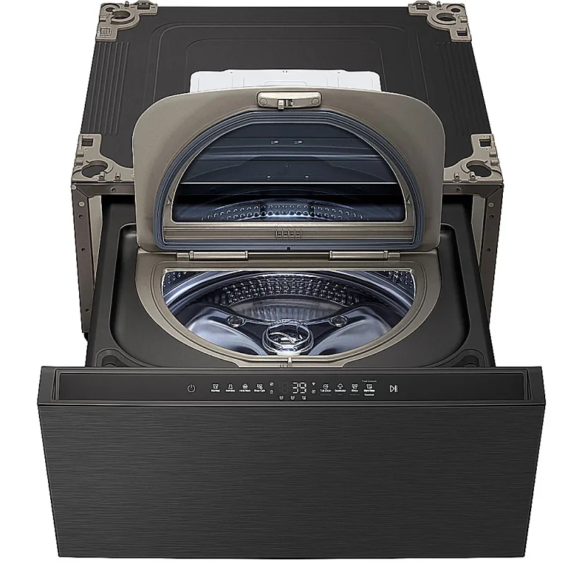 29” Wide SideKick™ Pedestal Washer - Brushed Black Steel