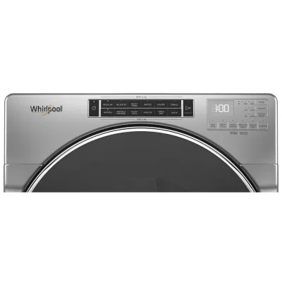 Sèche-linge à gaz frontal superposable ventilé de 7,4 pi³ Chrome Shadow avec programmes vapeur